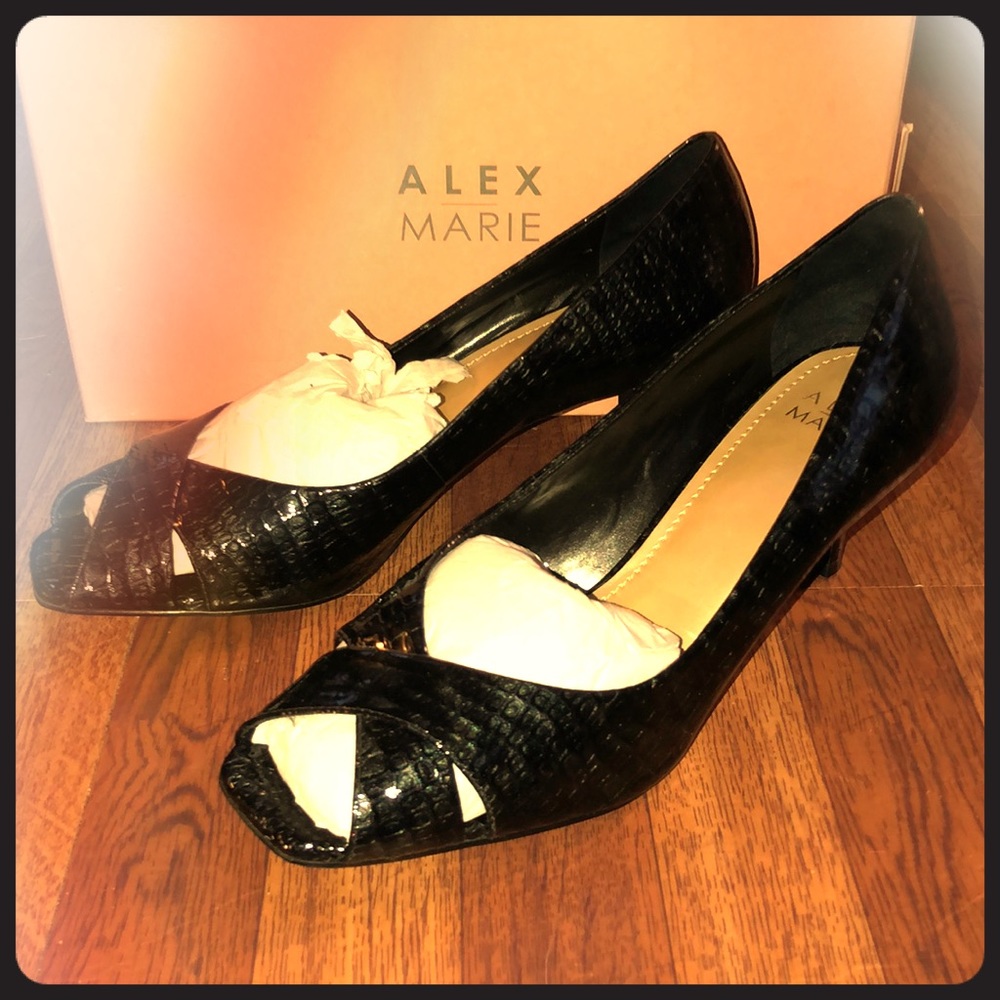 Alex Marie Shoes Black open toe heel NEW